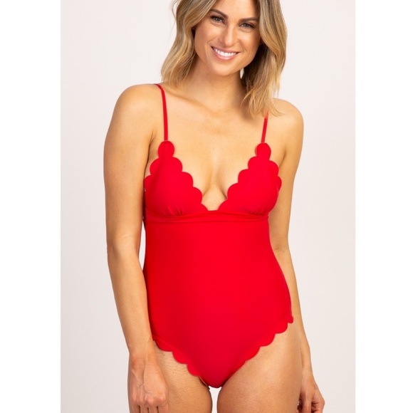 Pinkblush Other - PinkBlush scallop Edge one piece bathing suit nwot